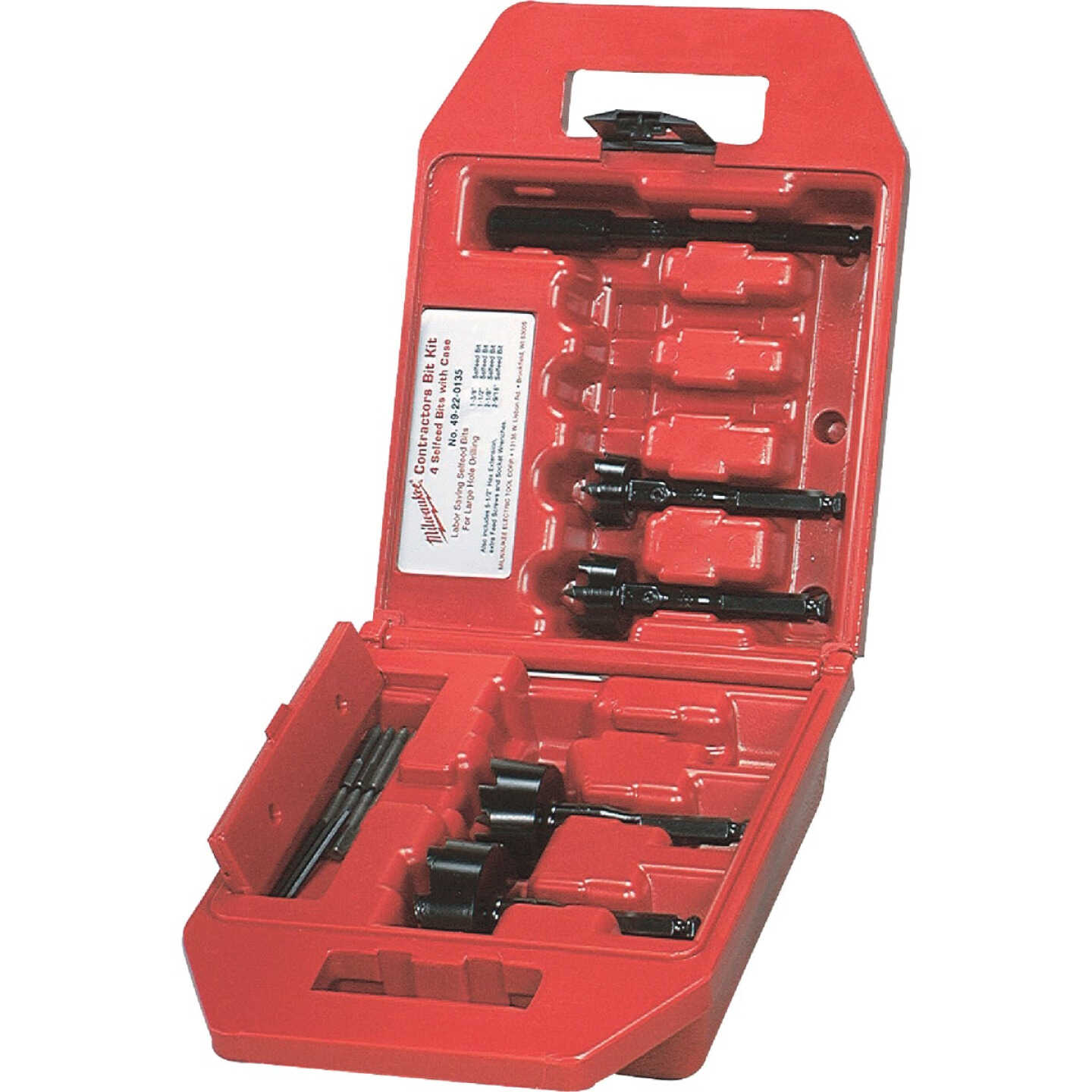 Milwaukee 4-Piece Contractor's Self-Feed Wood Bit Set Image 1