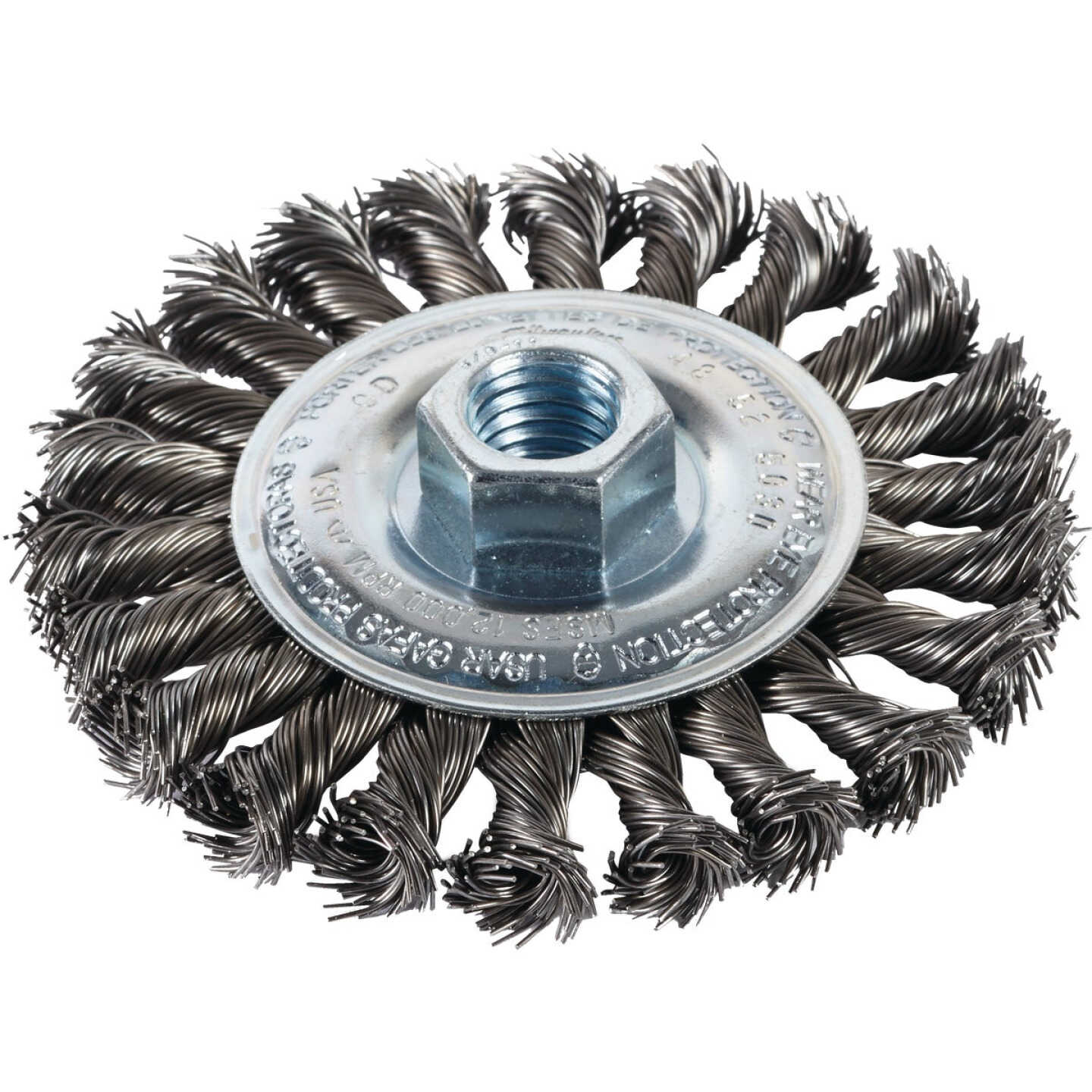 Milwaukee 4 In. Full Cable Knot .020 In./.023 In. Angle Grinder Wire Wheel Image 1
