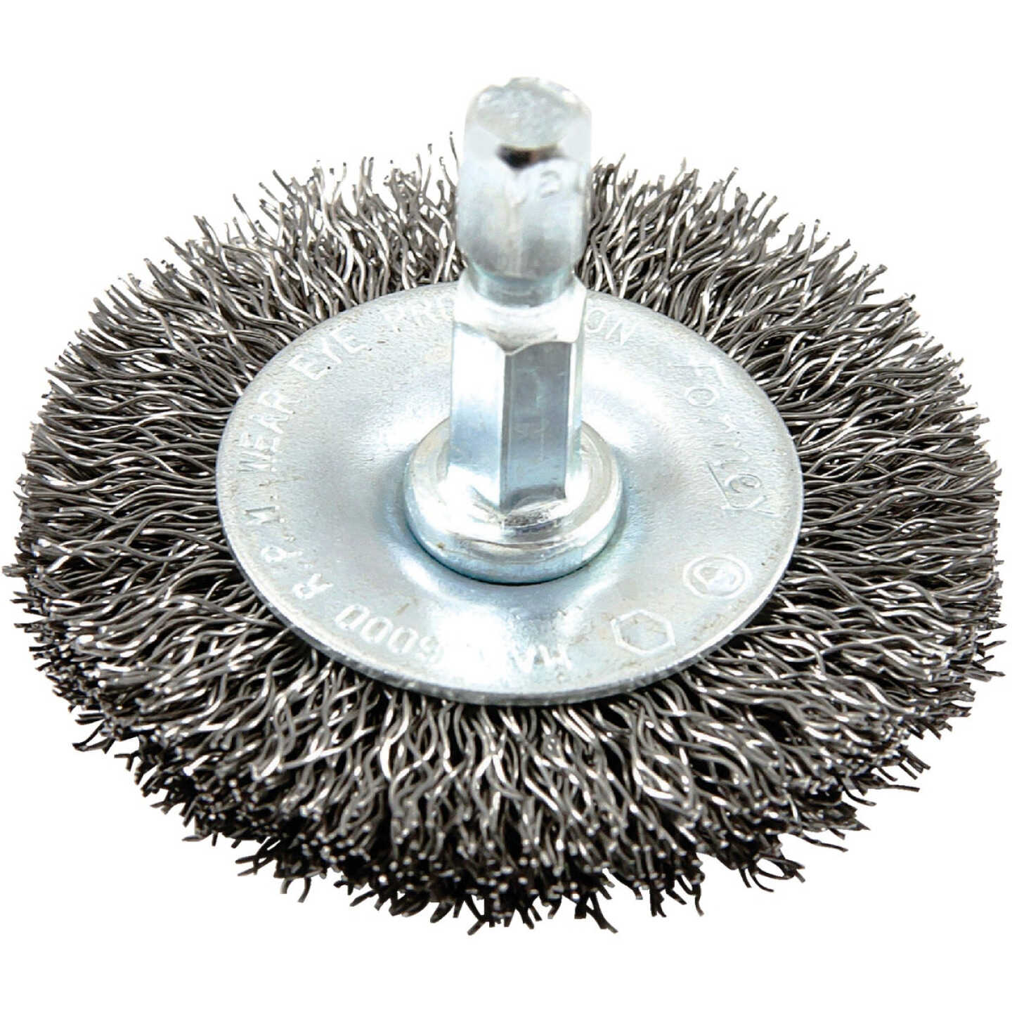 Forney 2 In. Hex Crimped, Coarse Drill-Mounted Wire Wheel Image 1