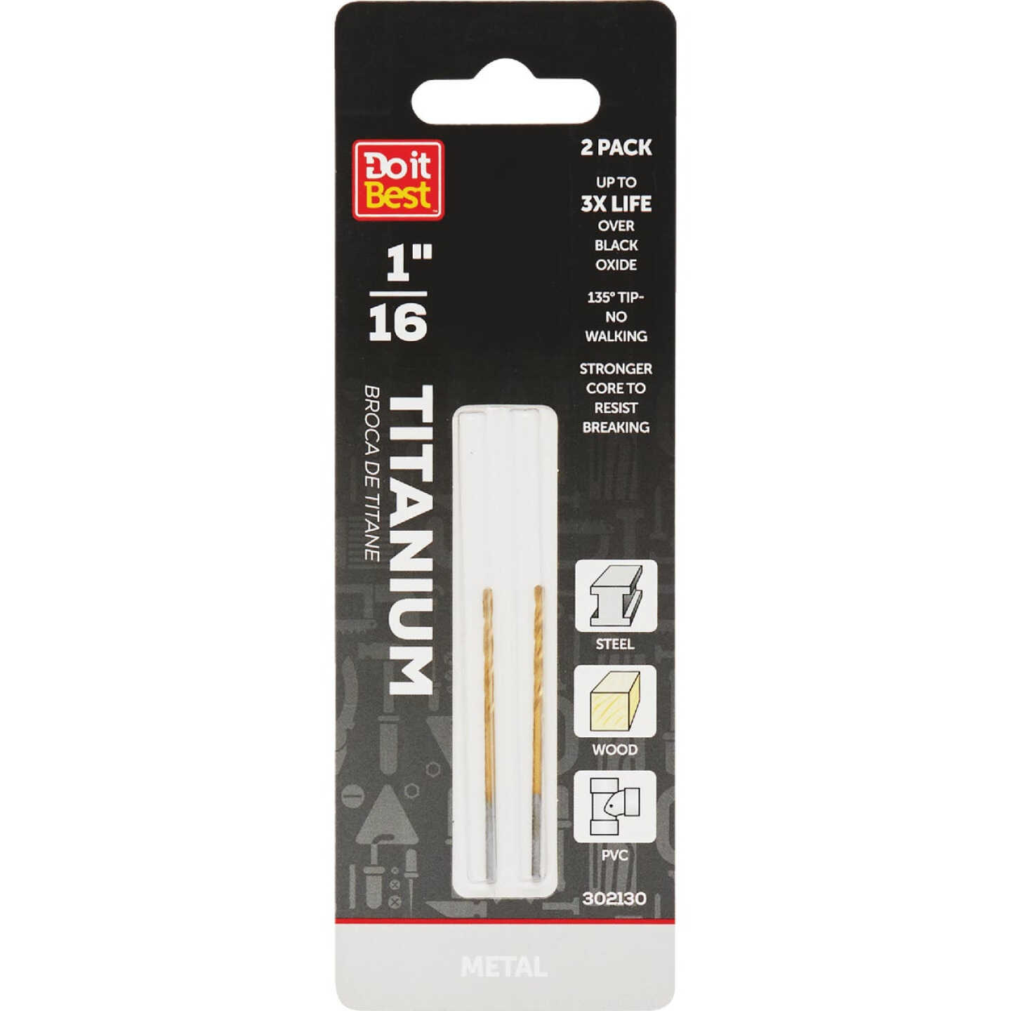 Do it Best 1/16 In. Titanium Drill Bit (2-Pack) Image 1