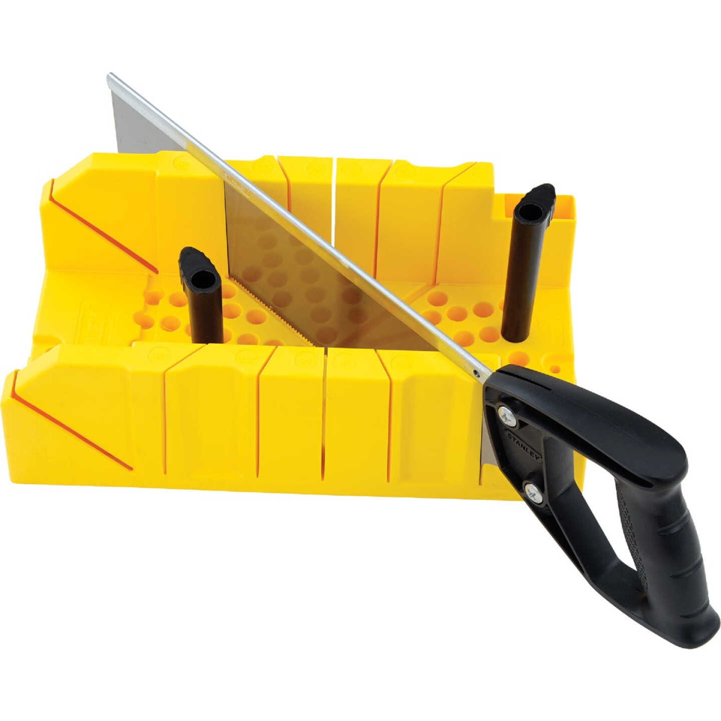 Stanley Plastic Clamping Miter Box & 14 In. Saw Image 1
