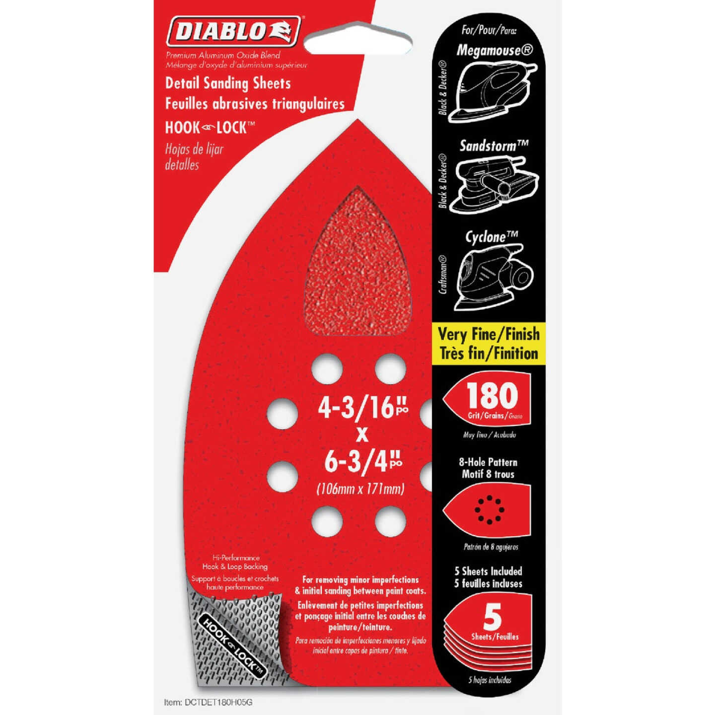Diablo MegaMouse 180-Grit Sandpaper (5-Pack) Image 1