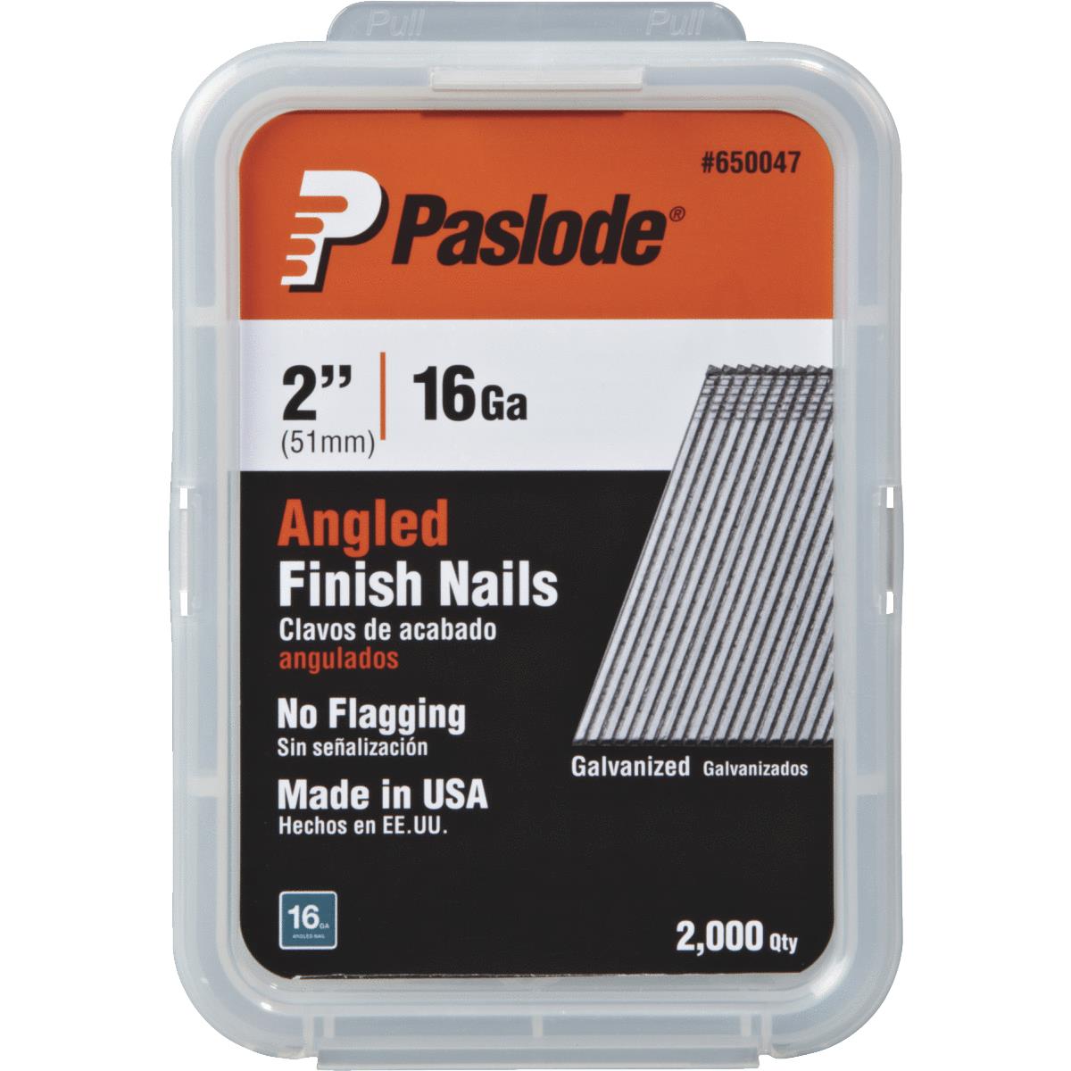 Paslode 16-Gauge Galvanized Angled Finish Nail, 2 In. (2000-Pack)