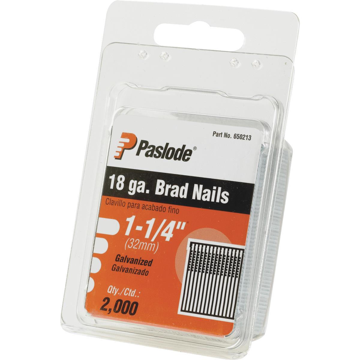 Paslode 18-Gauge Galvanized Brad Nail, 1-1/4 In. (2000-Pack)