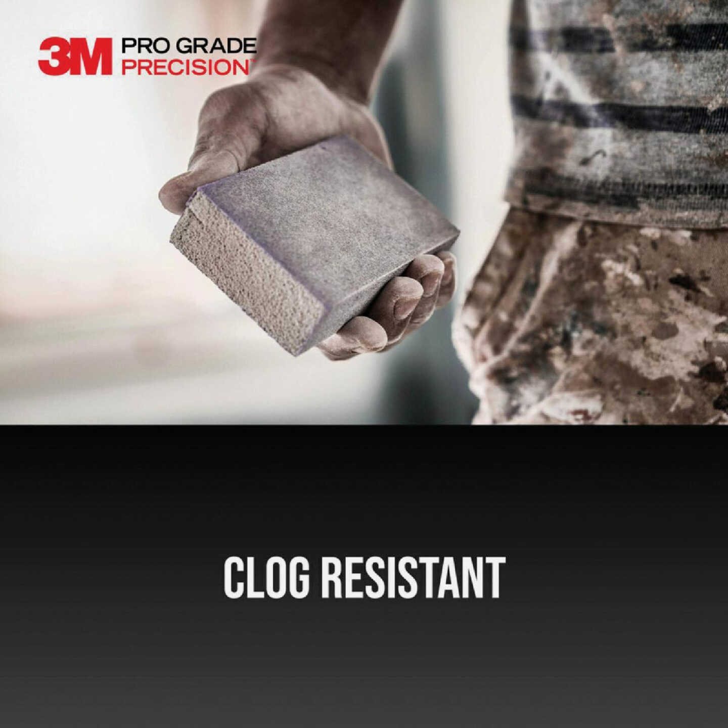 3M Pro Grade Precision 2.5 In. x 4.5 In. x 1 In. 80 Grit Medium Sanding Sponge Image 4