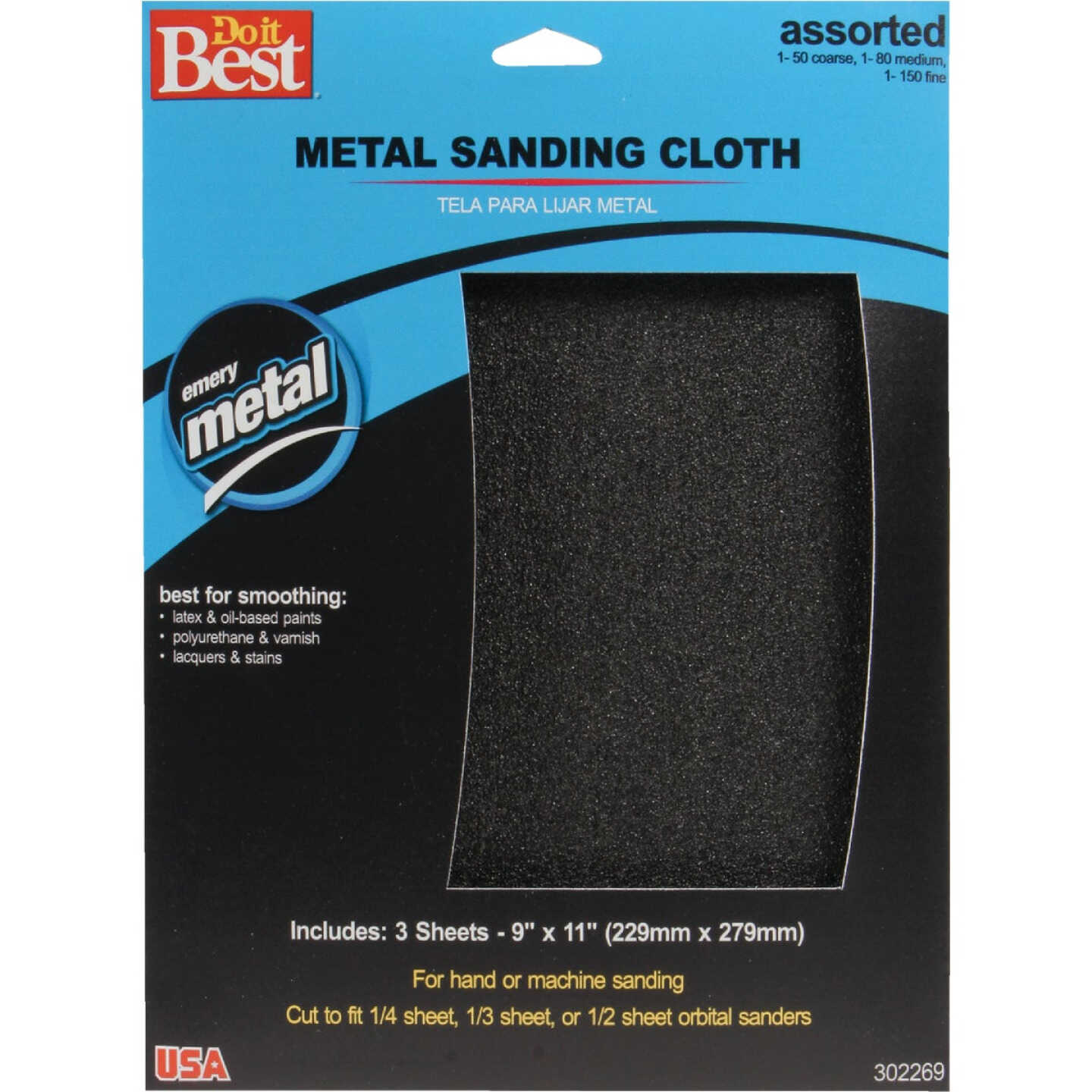 Do it Best 9 In. W x 11 In. L Assorted Grit Emery Cloth (3-Pack) Image 1