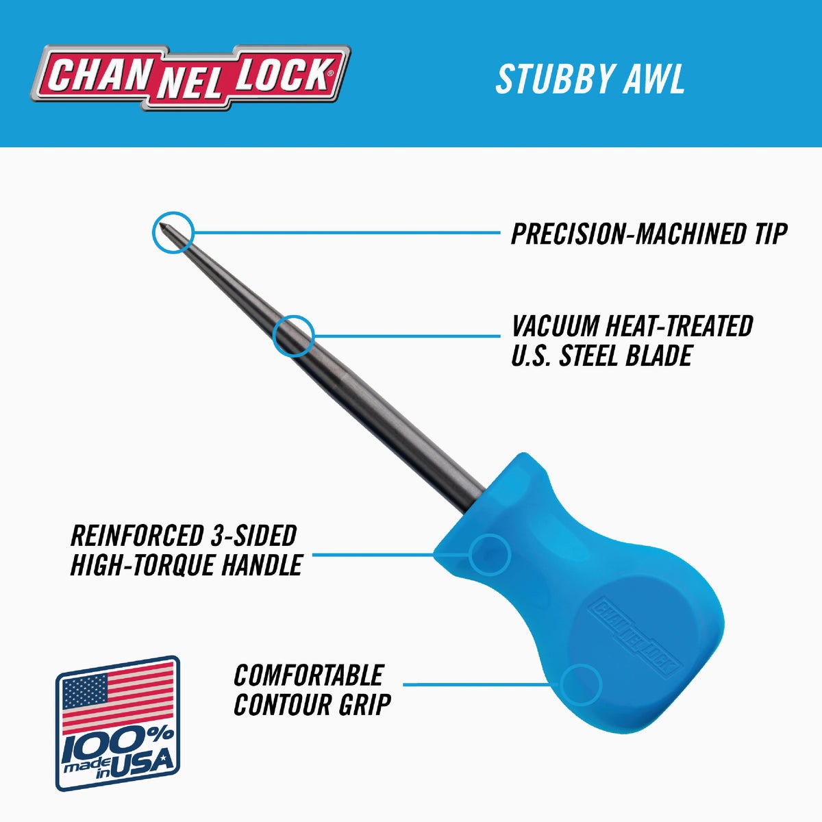Channellock Stubby  3 In. Professional Pick Scratch Awl Image 3