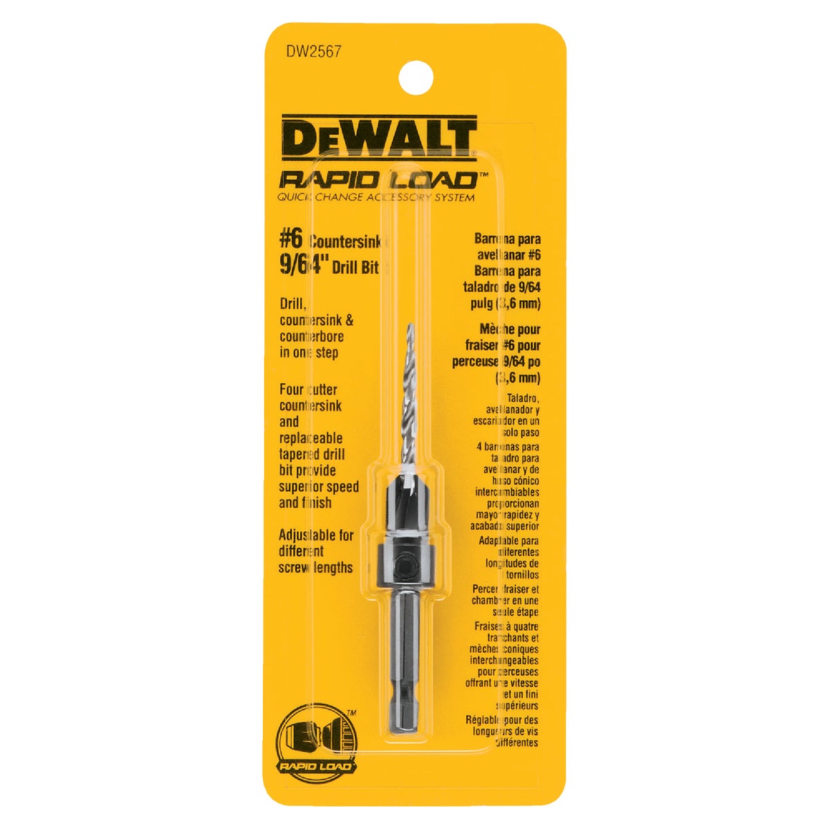 DEWALT #6 - 9/64 In. Fine Rapid Load Wood Countersink Image 2