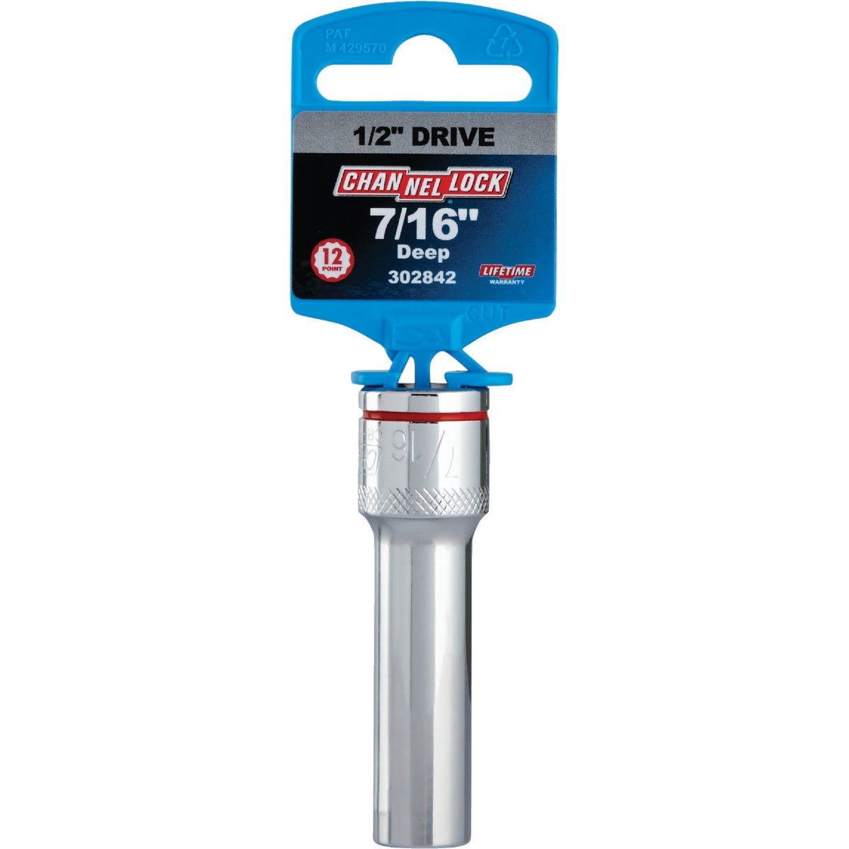 Channellock 1/2 In. Drive 7/16 In. 12-Point Deep Standard Socket Image 2