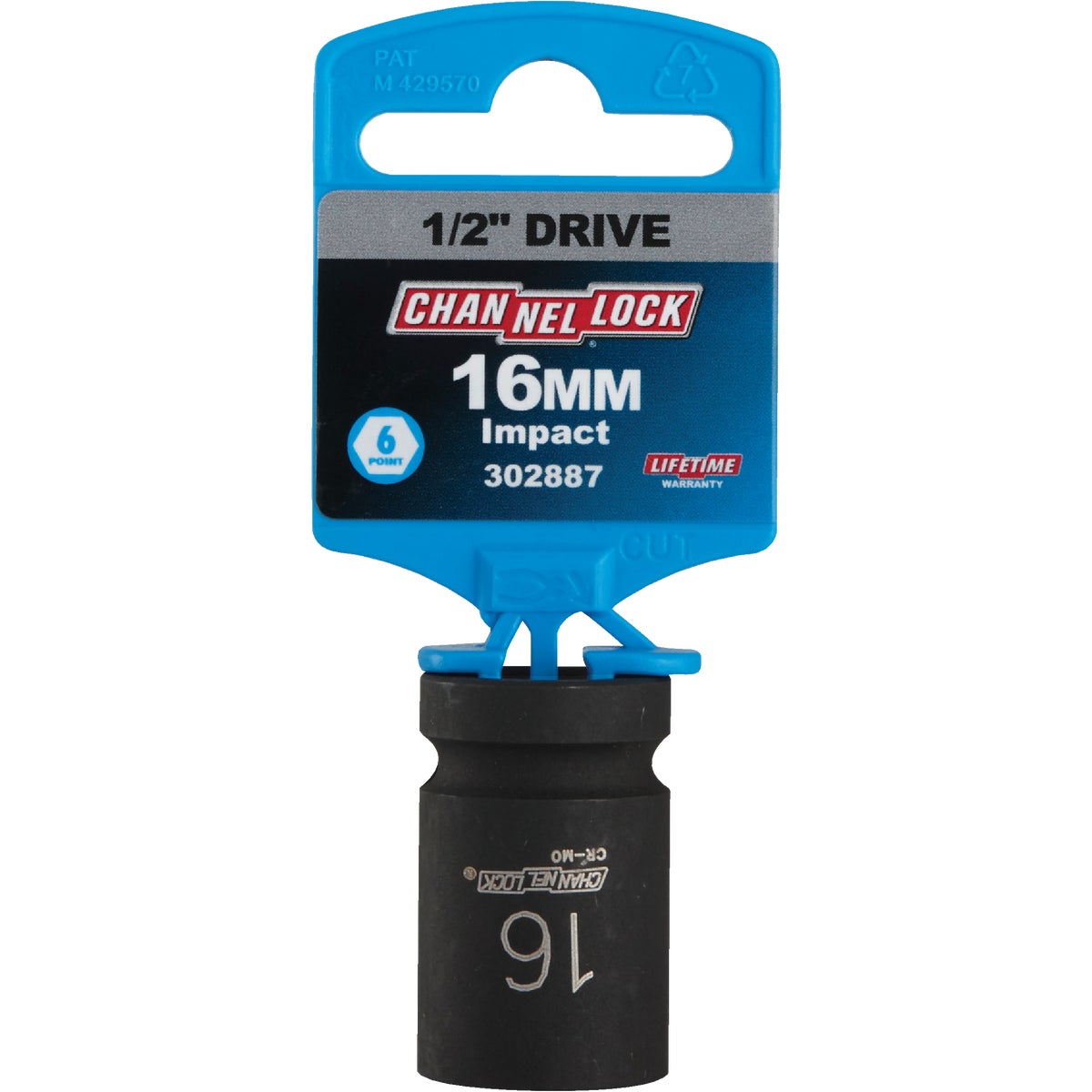 Channellock 1/2 In. Drive 16 mm 6-Point Shallow Metric Impact Socket Image 2