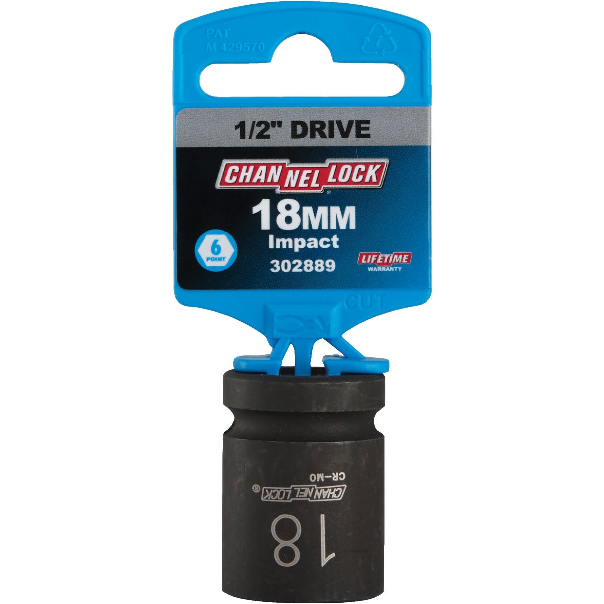 Channellock 1/2 In. Drive 18 mm 6-Point Shallow Metric Impact Socket Image 2
