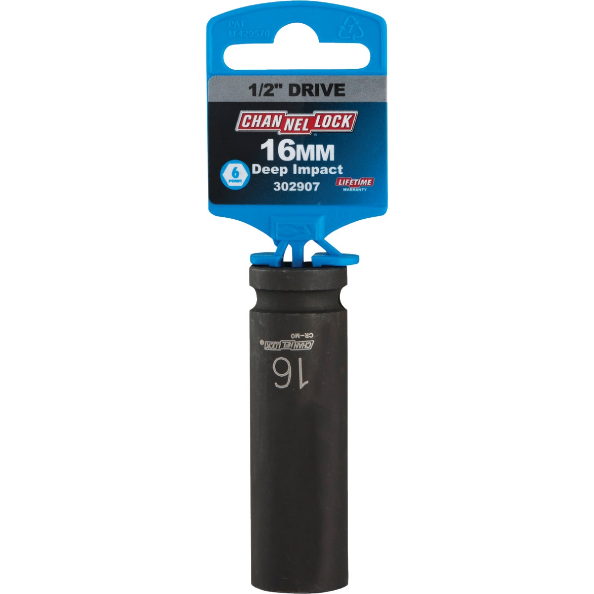 Channellock 1/2 In. Drive 16 mm 6-Point Deep Metric Impact Socket Image 2