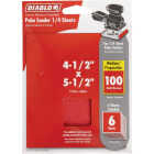 Diablo Clamp-On 100 Grit 4-1/2 In. x 5-1/2 In. 1/4 Sheet Sandpaper (6-Pack) Image 1