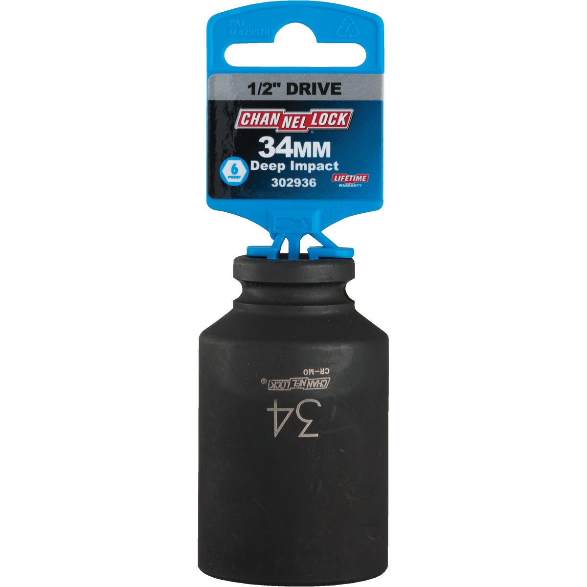 Channellock 1/2 In. Drive 34 mm 6-Point Deep Metric Impact Socket Image 2