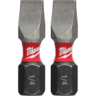 Milwaukee SHOCKWAVE #10 Slotted 1 In. Insert Impact Screwdriver Bit (2-Pack) Image 1