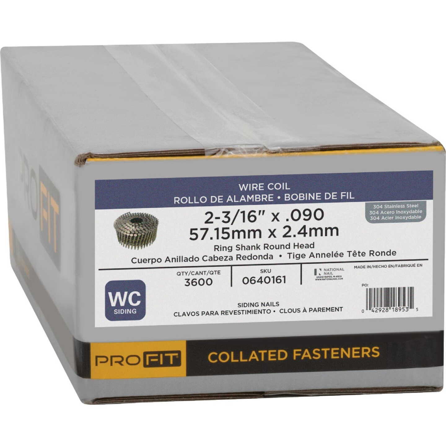Pro-Fit 2-3/16 In. x .090 In. 15 Degree Wire Weld 304-Stainless Steel Coil Siding Nail (3600 Ct.) Image 2