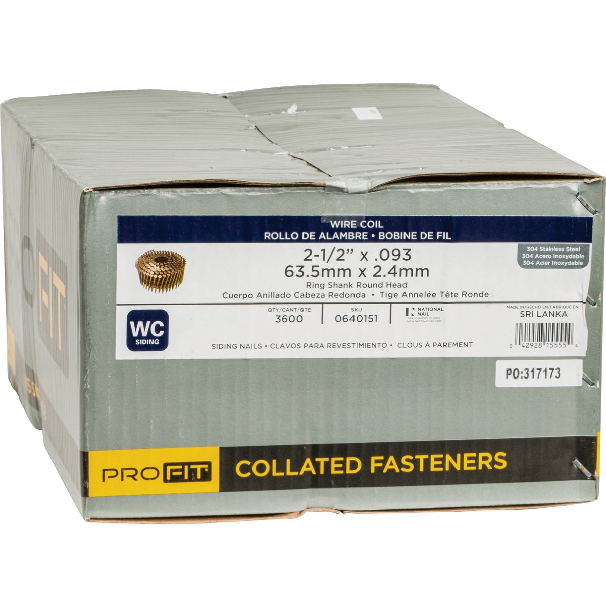 Pro-Fit 2-1/2 In. x 0.093 In. 15 Degree Wire Weld 304-Stainless Steel Coil Siding Nail (3600 Ct.) Image 2