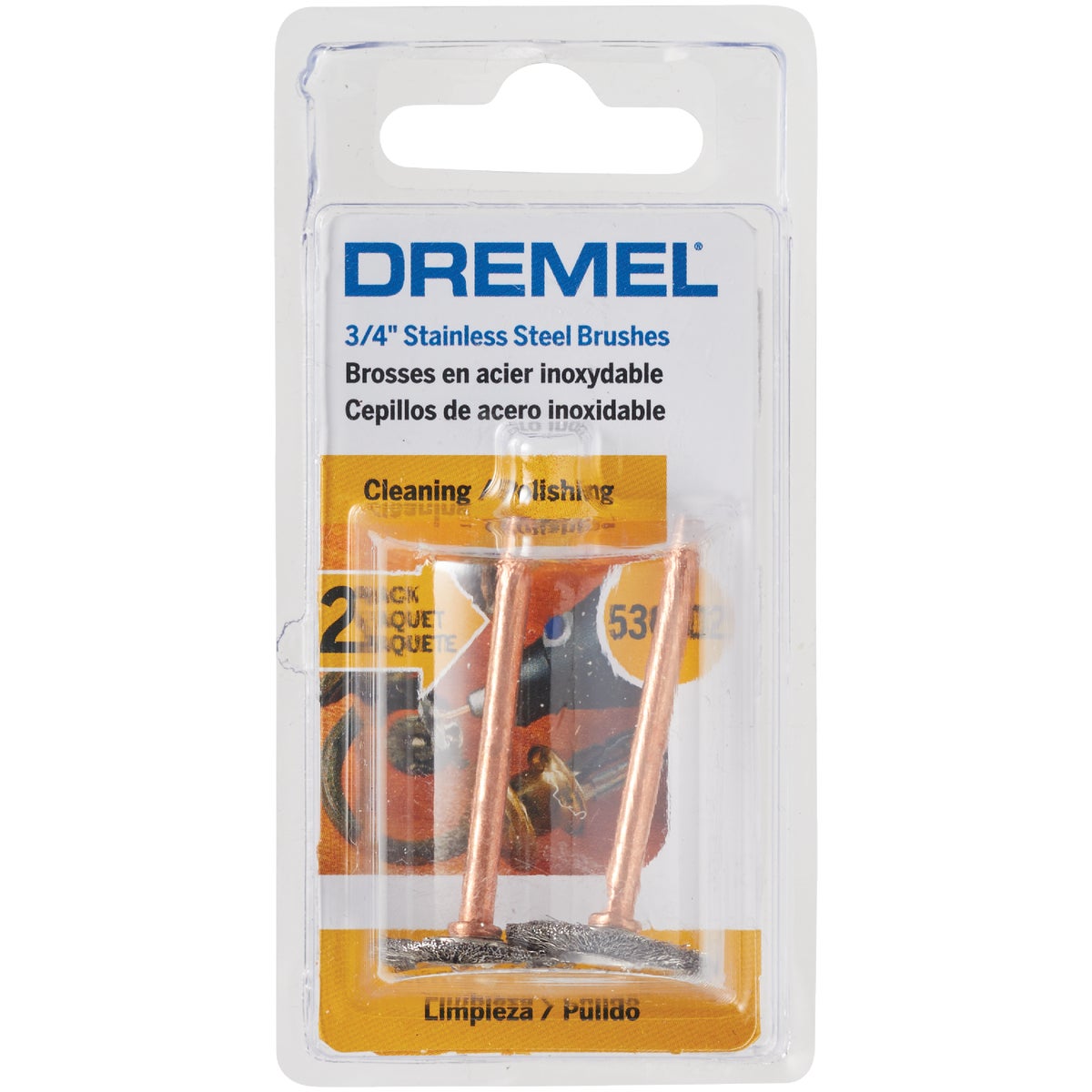 Dremel 3/4 In. Stainless Steel Wire Cleaning, Deburring and Surface-Finish Brush (2-Pack) Image 4