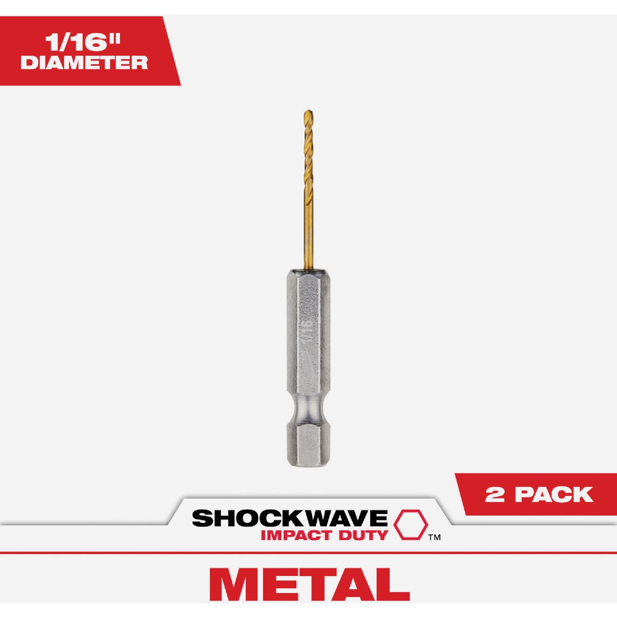 Milwaukee SHOCKWAVE Impact Duty 1/16 In. Titanium Hex Shank Drill Bit Image 1