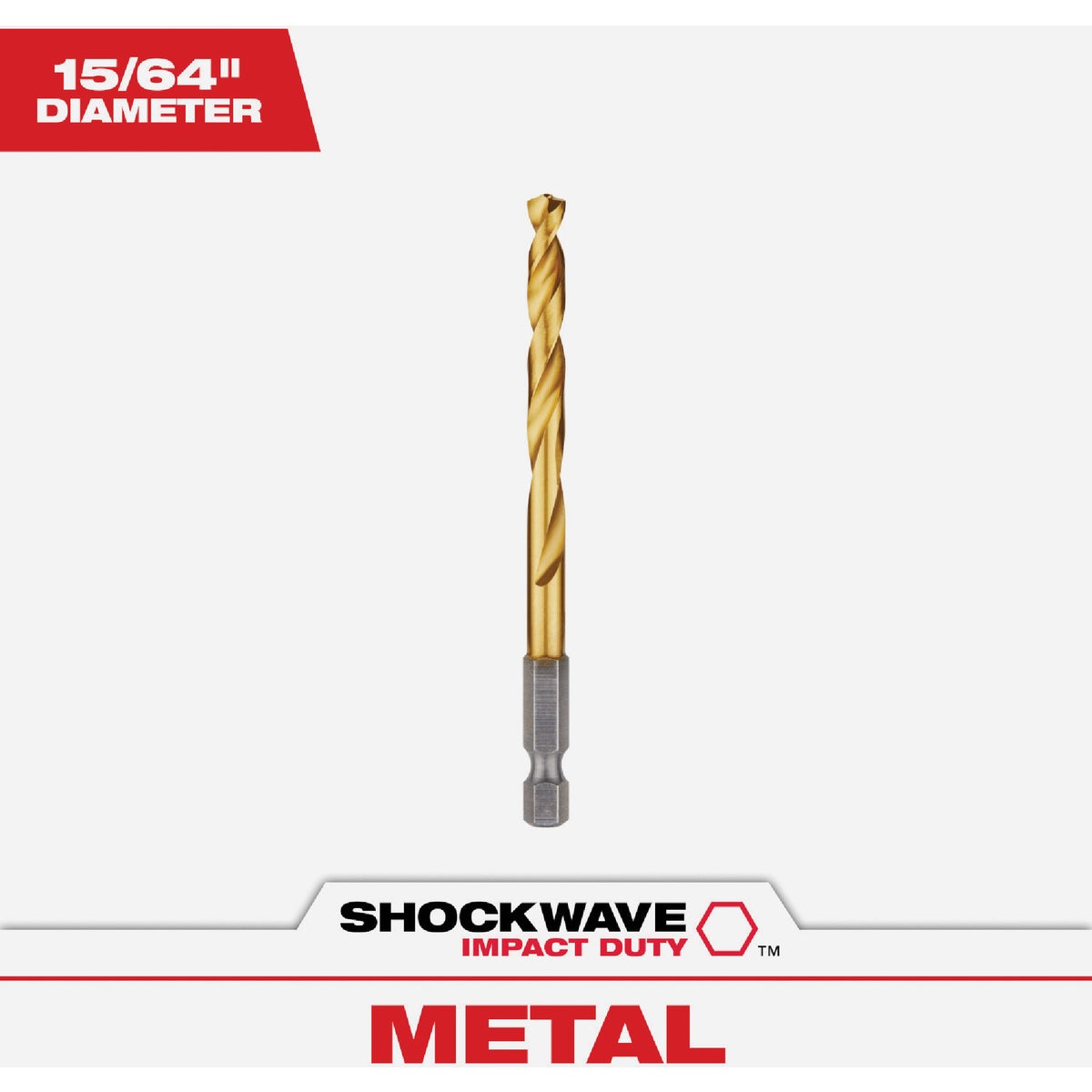 Milwaukee SHOCKWAVE Impact Duty 15/64 In. Titanium Hex Shank Drill Bit Image 1