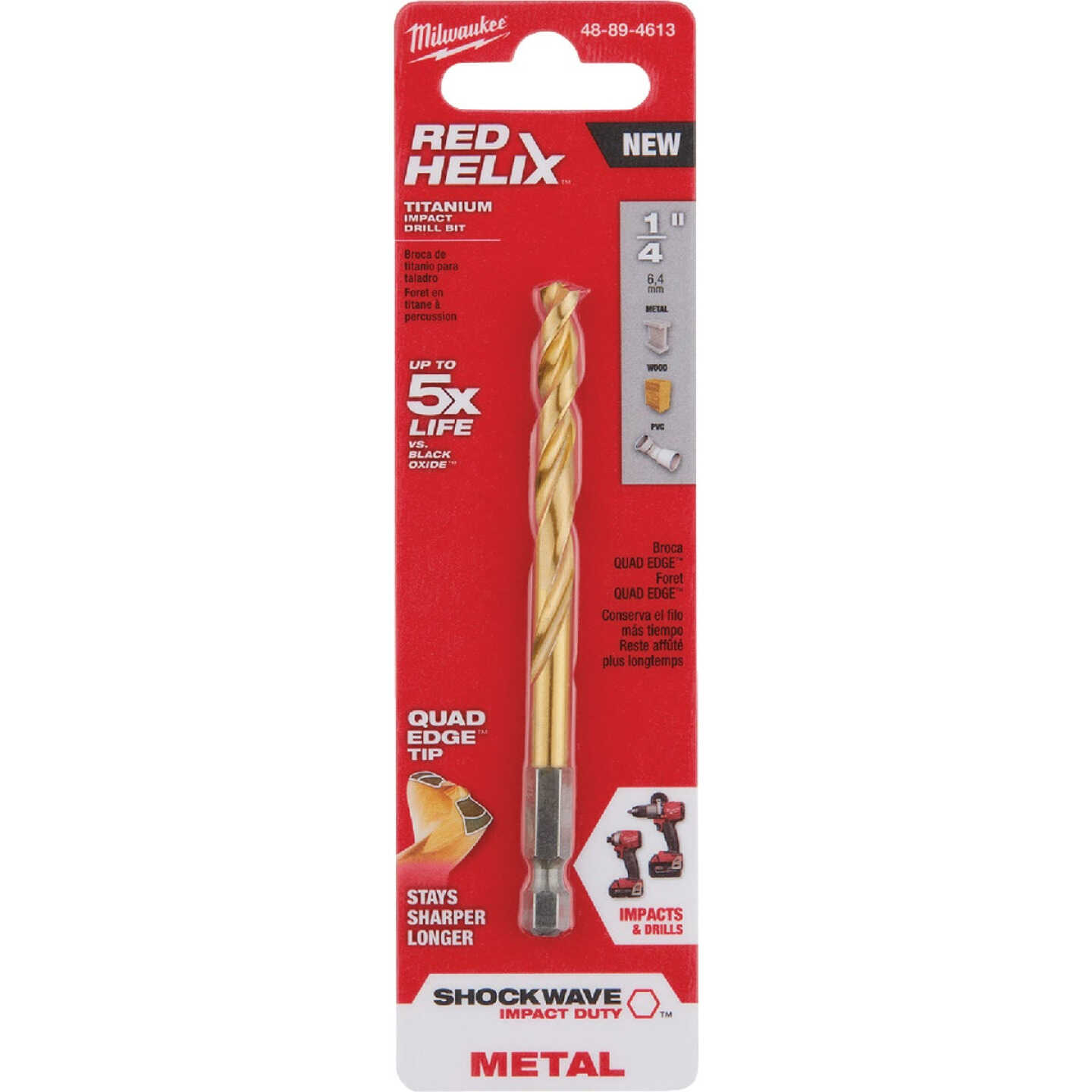 Milwaukee SHOCKWAVE Impact Duty 1/4 In. Titanium Hex Shank Drill Bit Image 3