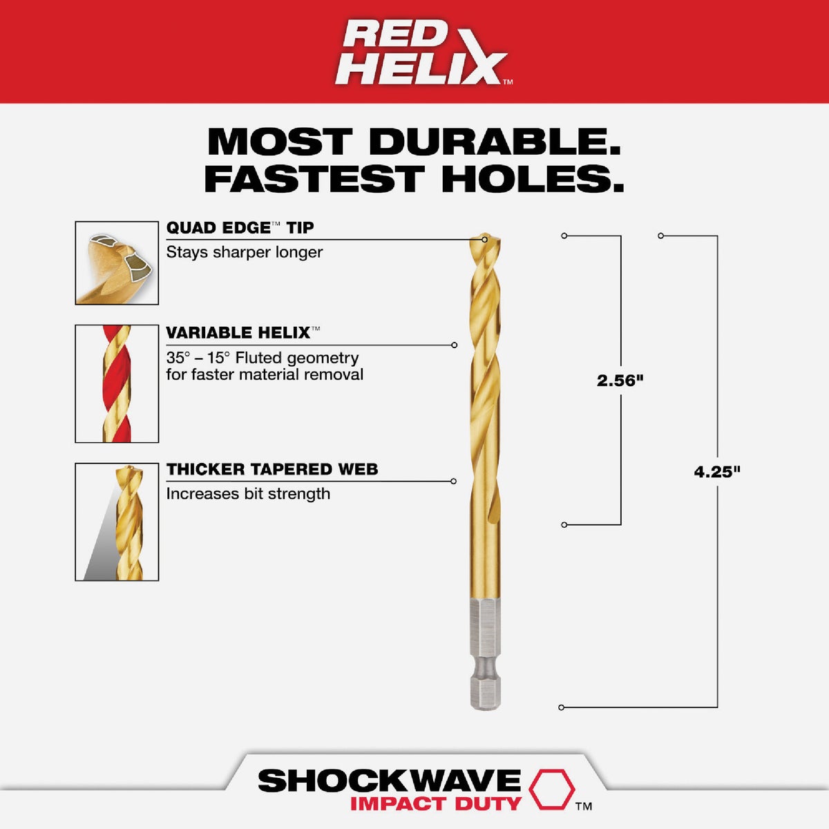 Milwaukee SHOCKWAVE Impact Duty 9/32 In. Titanium Hex Shank Drill Bit Image 2
