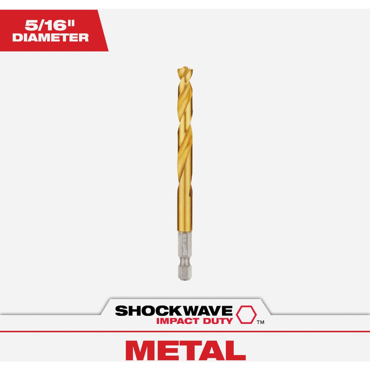 Milwaukee SHOCKWAVE Impact Duty 5/16 In. Titanium Hex Shank Drill Bit Image 1