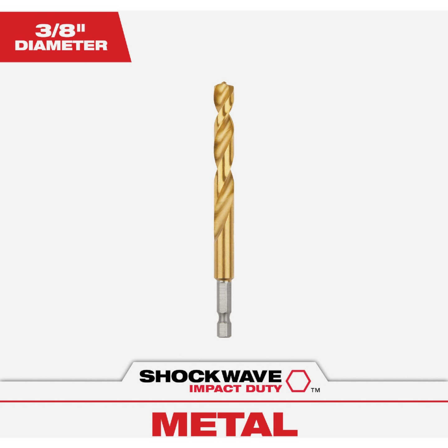 Milwaukee SHOCKWAVE Impact Duty 3/8 In. Titanium Hex Shank Drill Bit Image 1