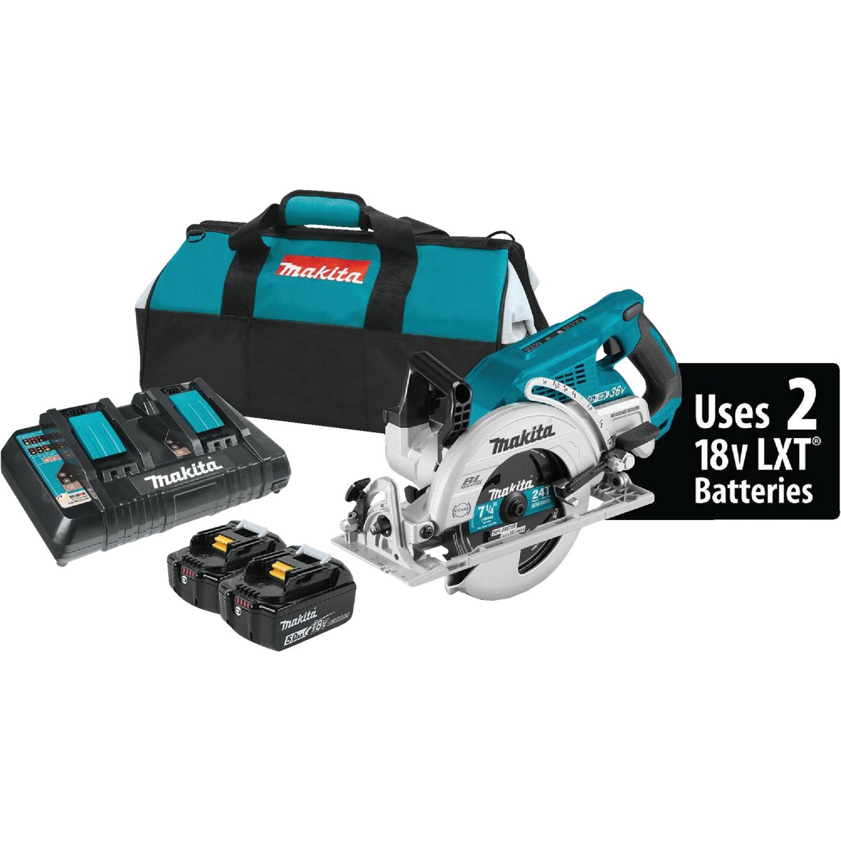 Makita 18V X2 LXT Lithium-Ion Brushless 7-1/4 In. Rear Handle Cordless Circular Saw Kit