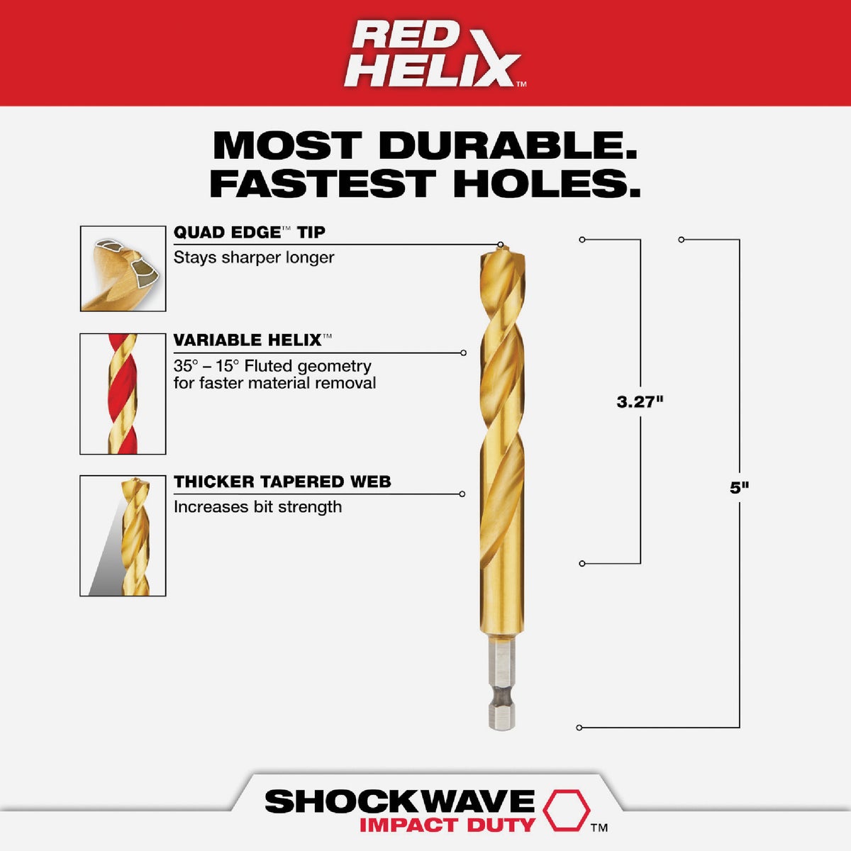 Milwaukee SHOCKWAVE Impact Duty 15/32 In. Titanium Hex Shank Drill Bit Image 2