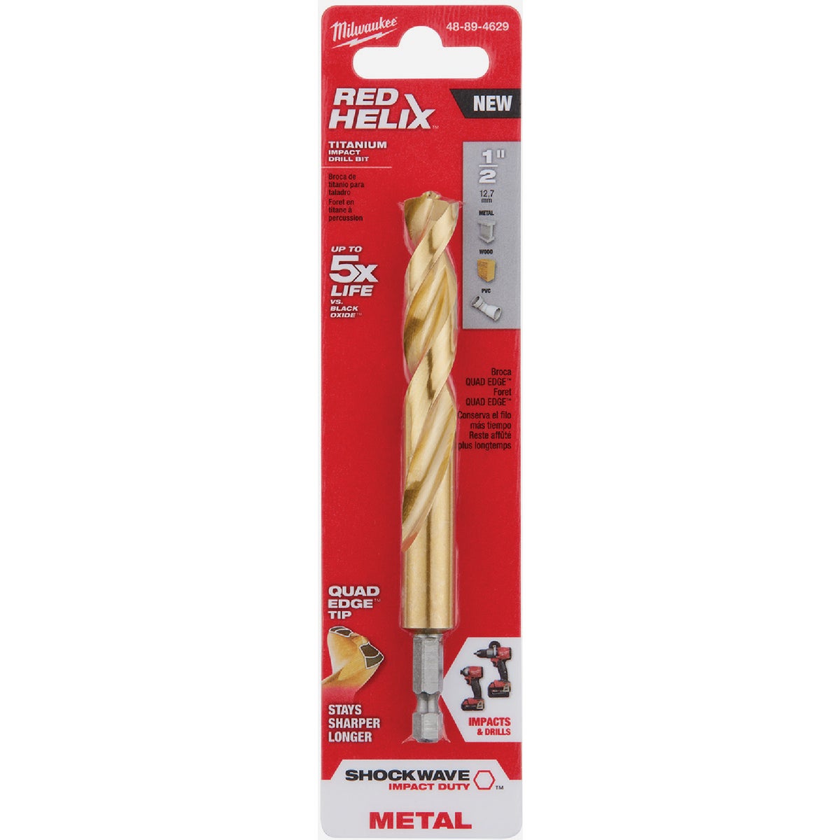 Milwaukee SHOCKWAVE Impact Duty 1/2 In. Titanium Hex Shank Drill Bit Image 3