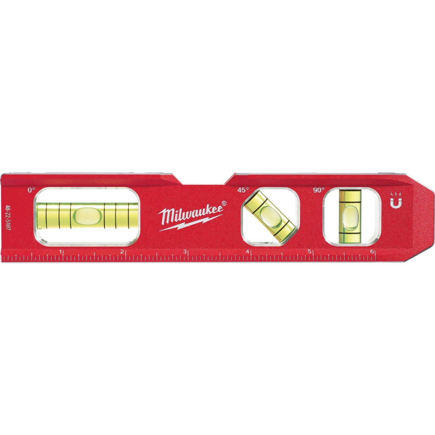 Milwaukee 7 In. Aluminum Magnetic Compact Billet Torpedo Level Image 1