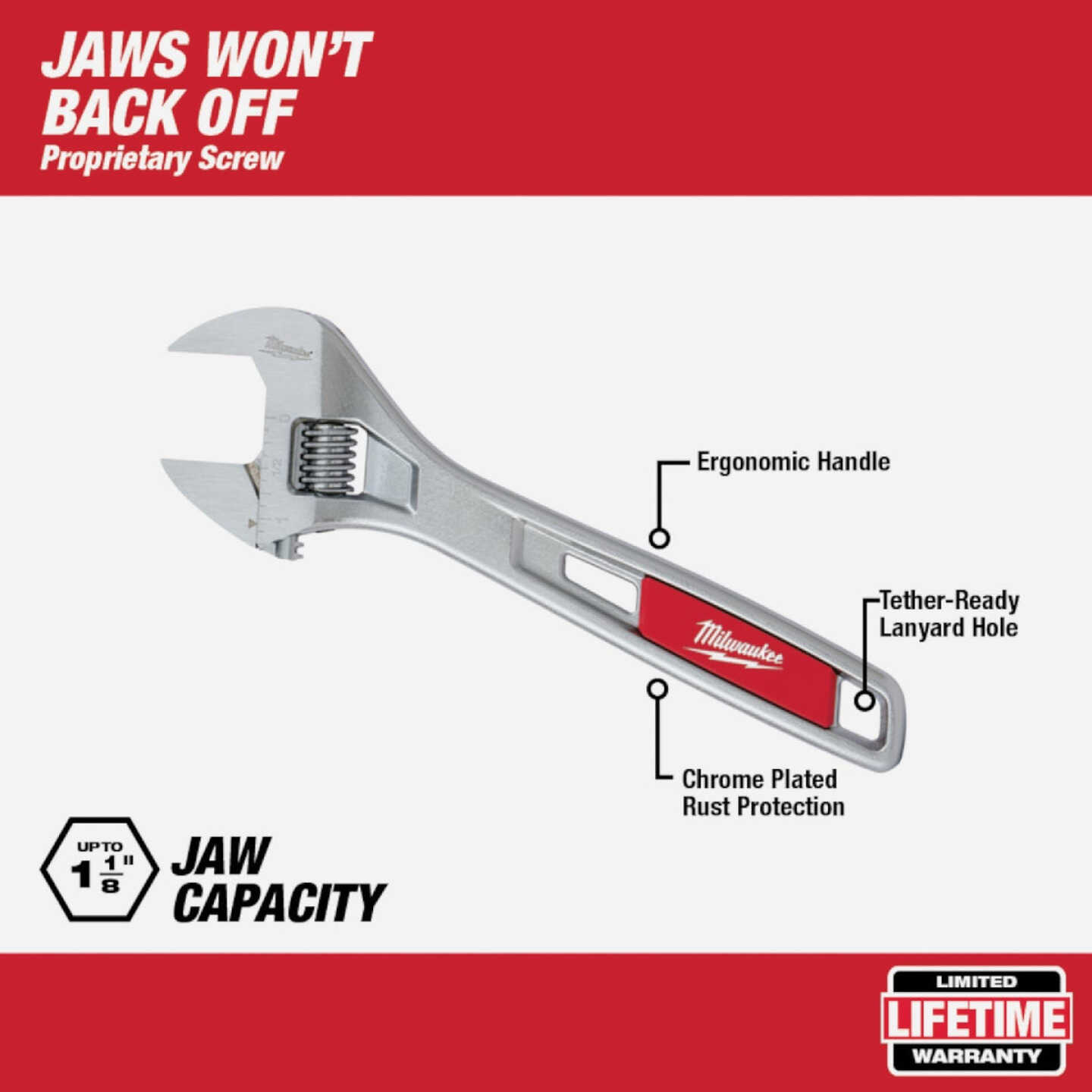 Milwaukee 8 In. Adjustable Wrench Image 2