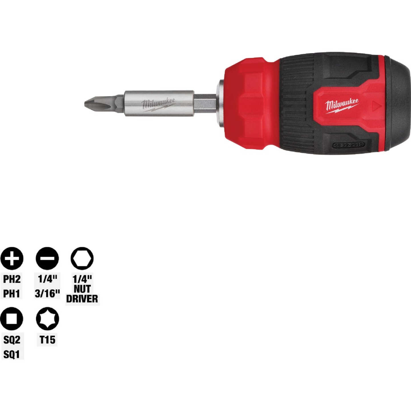 Milwaukee 8-in-1 Compact Multi-Bit Screwdriver Image 1