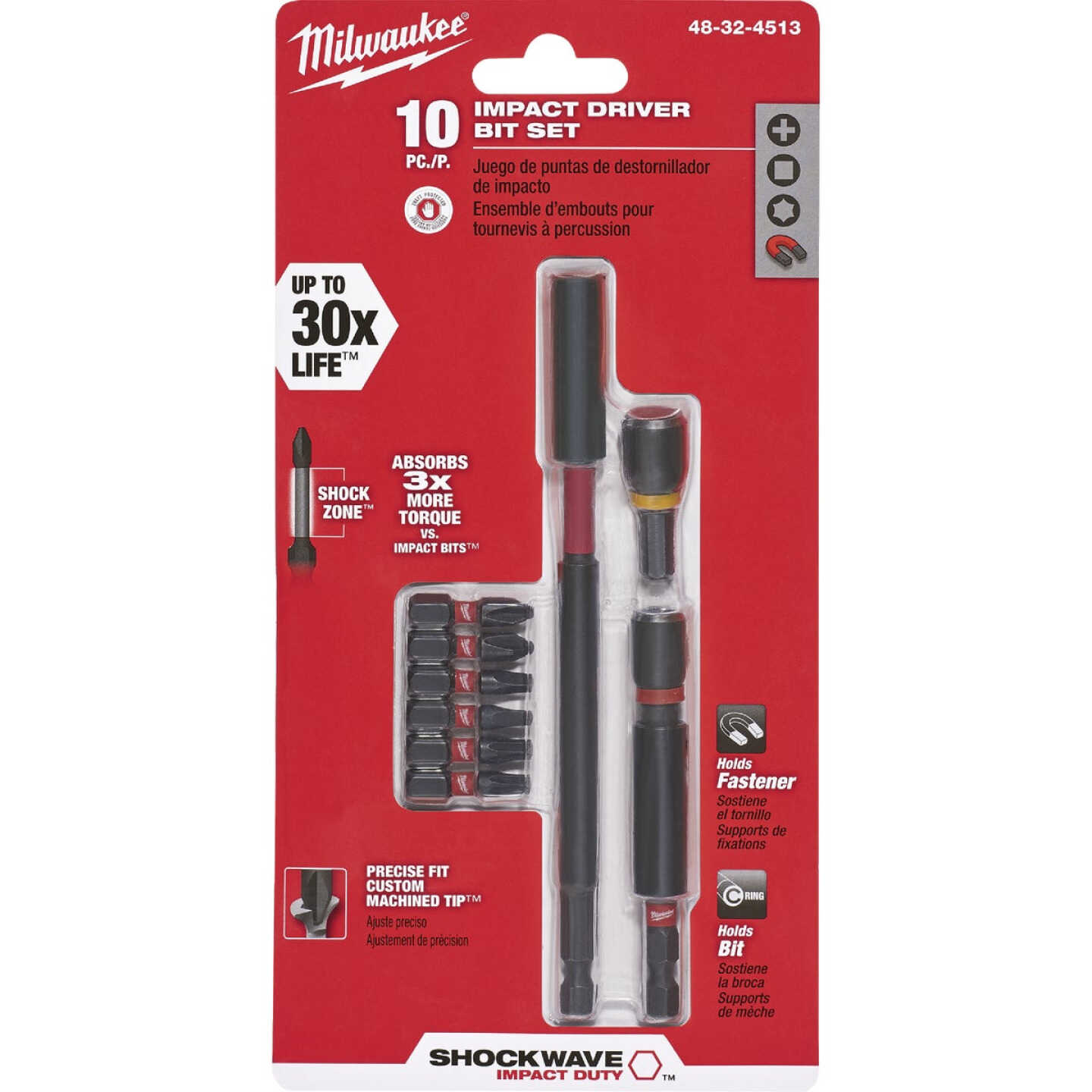 Milwaukee SHOCKWAVE Impact Screwdriver Bit Set (10-Piece) Image 1