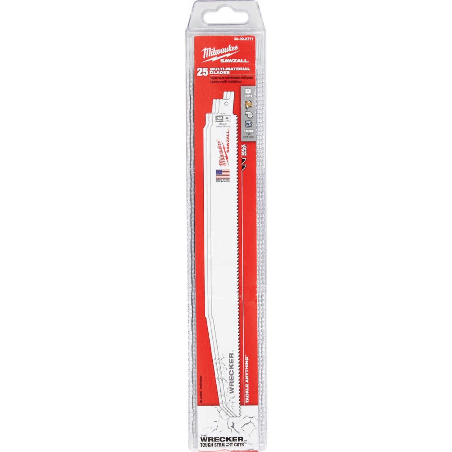 Milwaukee SAWZALL The WRECKER 12 In. 7/11 TPI Multi-Material Demolition Reciprocating Saw Blade (25-Pack) Image 2