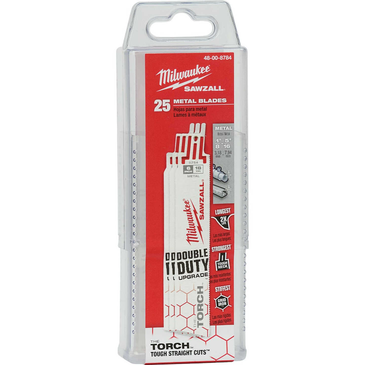 Milwaukee SAWZALL The TORCH 6 In. 18 TPI Metal Demolition Reciprocating Saw Blade (25-Pack) Image 1