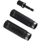 Milwaukee SHOCKWAVE Standard 1/2 In. Adapter, 1/2 In. & 9/16 In. Drive 6-Point Thin Wall Deep Impact Driver Set (3-Piece) Image 1