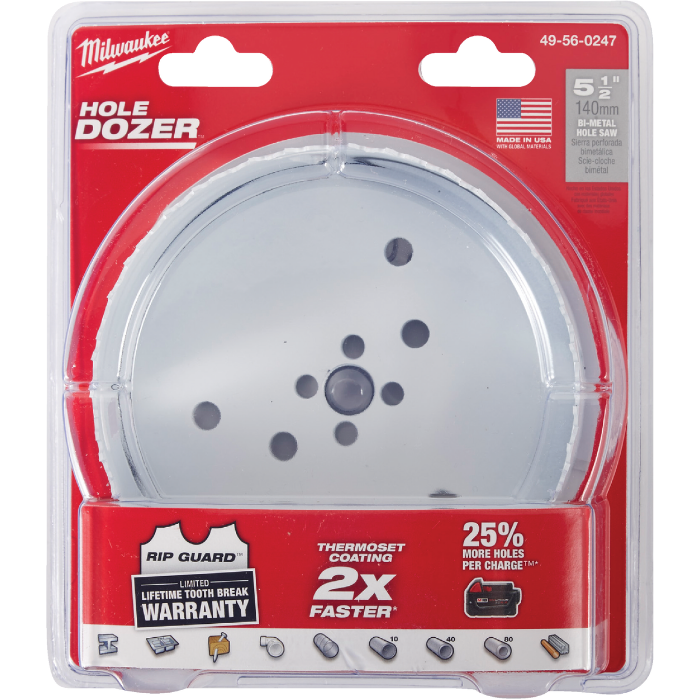 Milwaukee HOLE DOZER 5-1/2 In. Bi-Metal Hole Saw Image 2