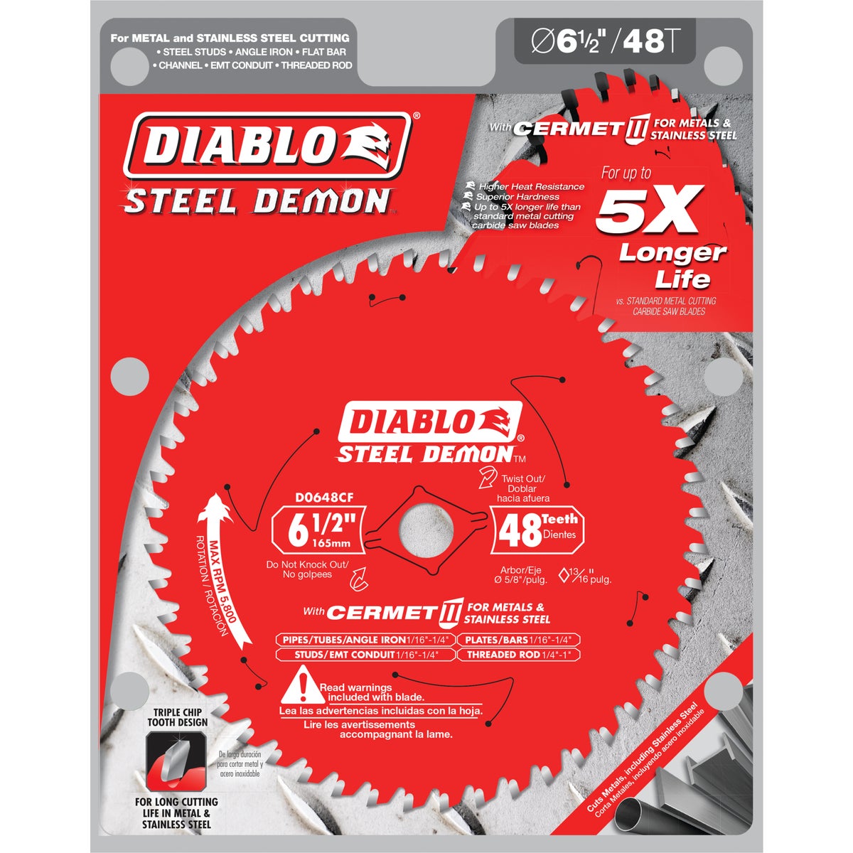 Diablo Steel Demon 6-1/2 In. 48-Tooth Cermet II Metal Circular Saw Blade, Bulk Image 2