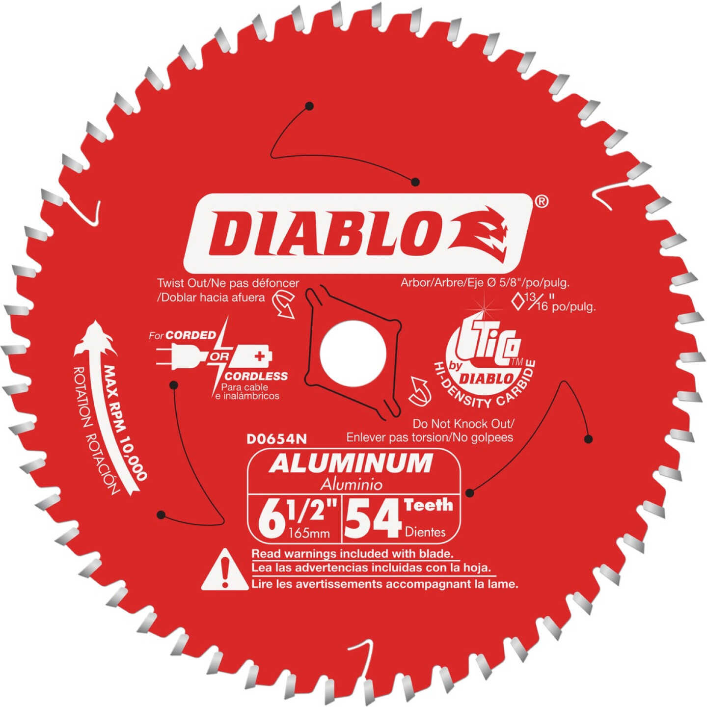 Diablo 6-1/2 In. 54-Tooth Aluminum Circular Saw Blade Image 1