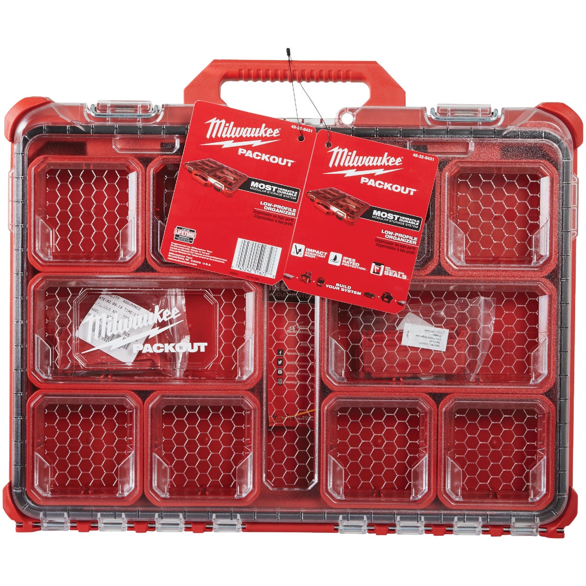 Milwaukee PACKOUT 16.50 In. W x 2.50 In. H x 19.75 In. L Lo Profile Small Parts Organizer with 10 Bins Image 2