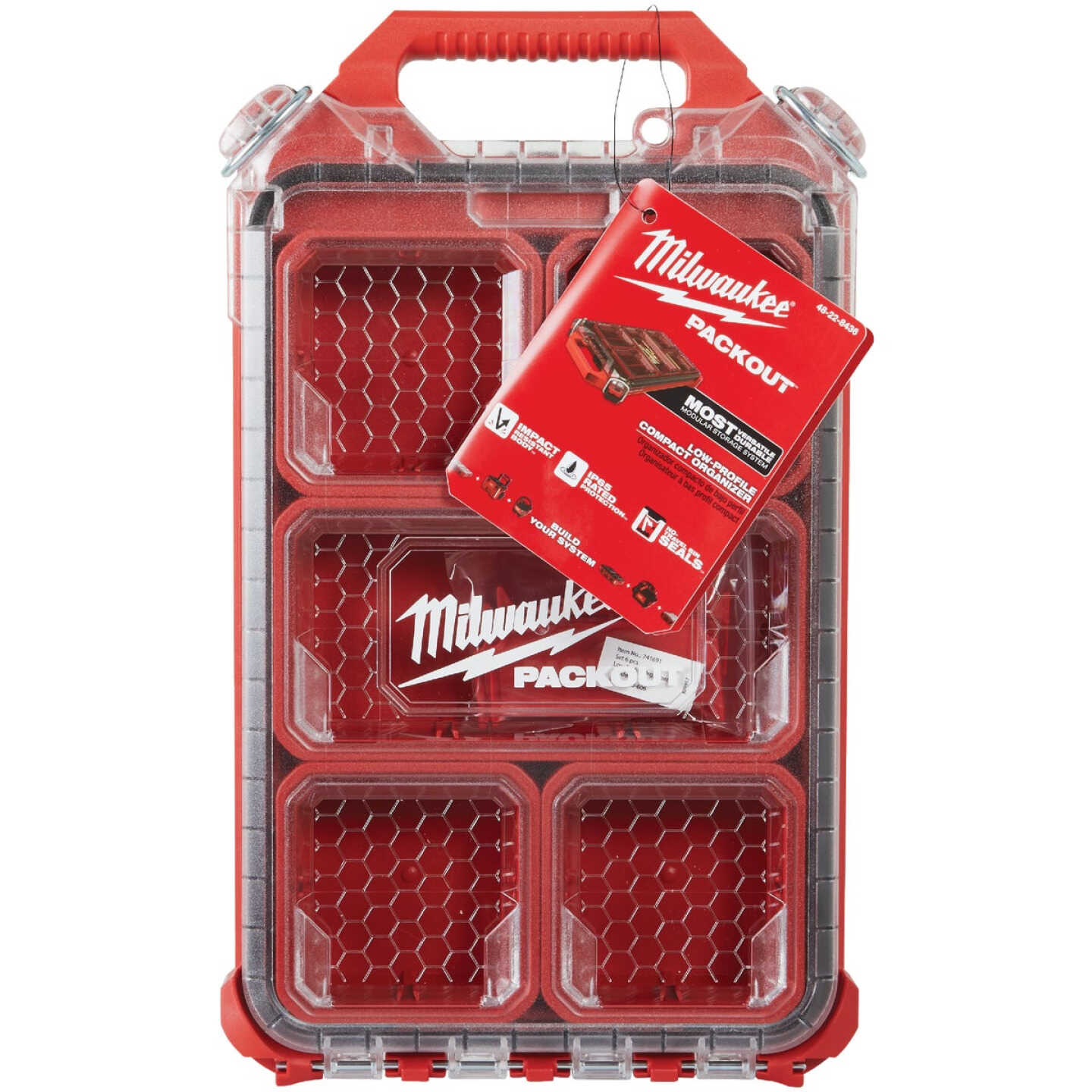 Milwaukee PACKOUT Compact Lo-Profile Small Parts Organizer with 5 Bins Image 2
