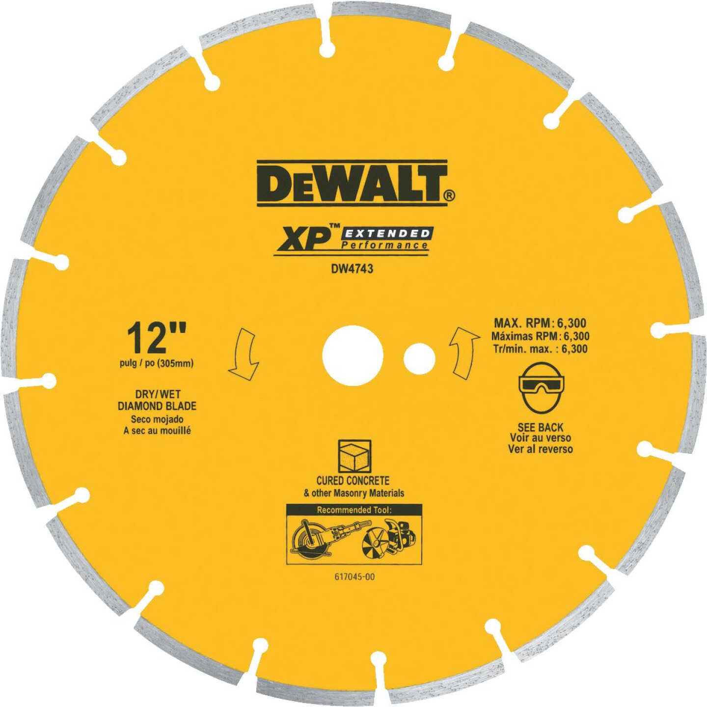DeWalt Extended Performance 12 In. Segmented Diamond Blade Image 1