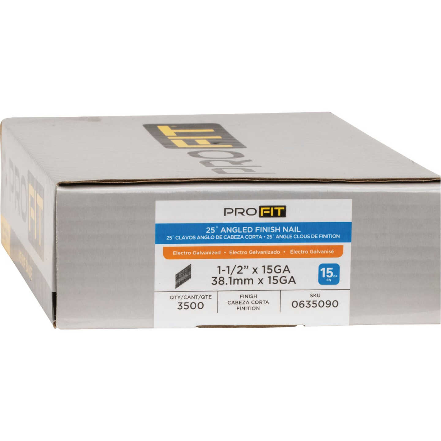Pro-Fit 1-1/2 In. 15 Gauge Electro Galvanized 25 Degree FN-Style Angled Finish Nail (3650 Ct.) Image 2