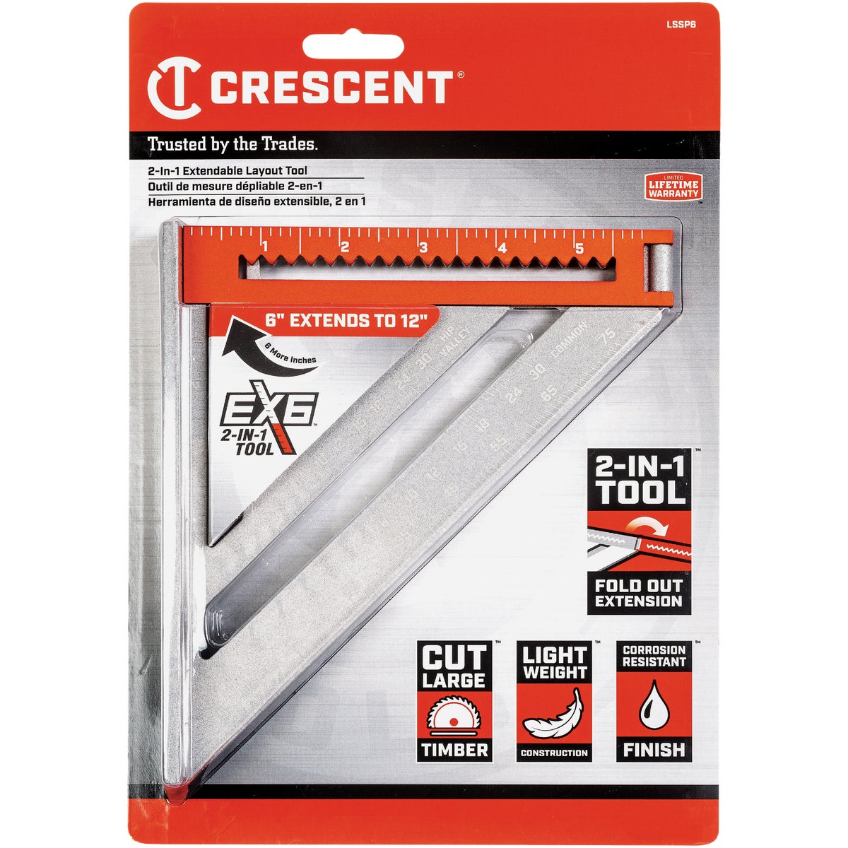 Crescent EX6 Aluminum Rafter Square Image 3