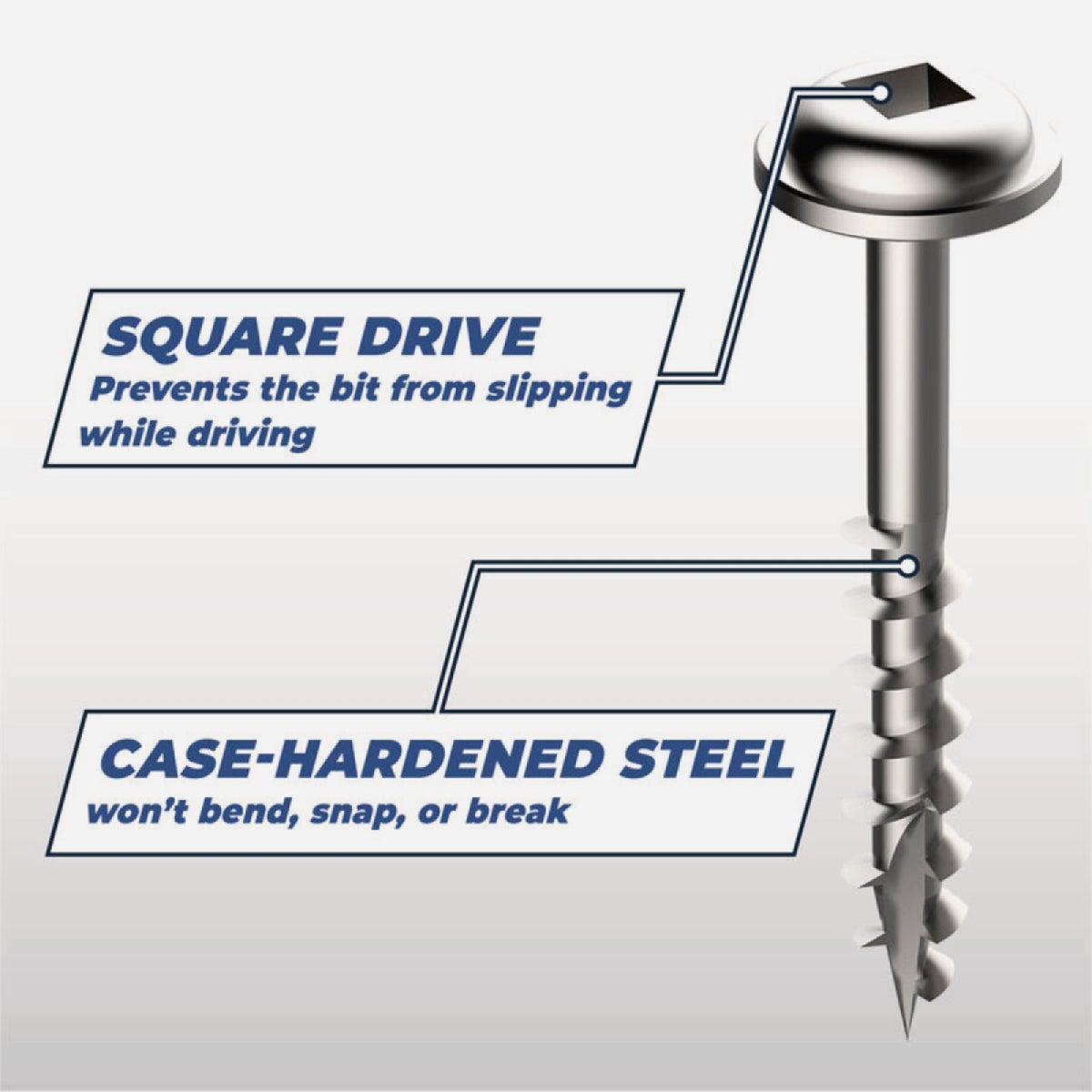 Kreg #8 x 1 In. Square Coarse Thread Maxi-Loc Head Zinc Pocket-Hole Screw (100 Ct.) Image 3