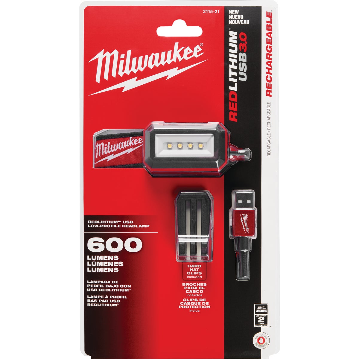 Milwaukee 600 Lm. LED REDLITHIUM USB Rechargeable Low-Profile Headlamp Image 3