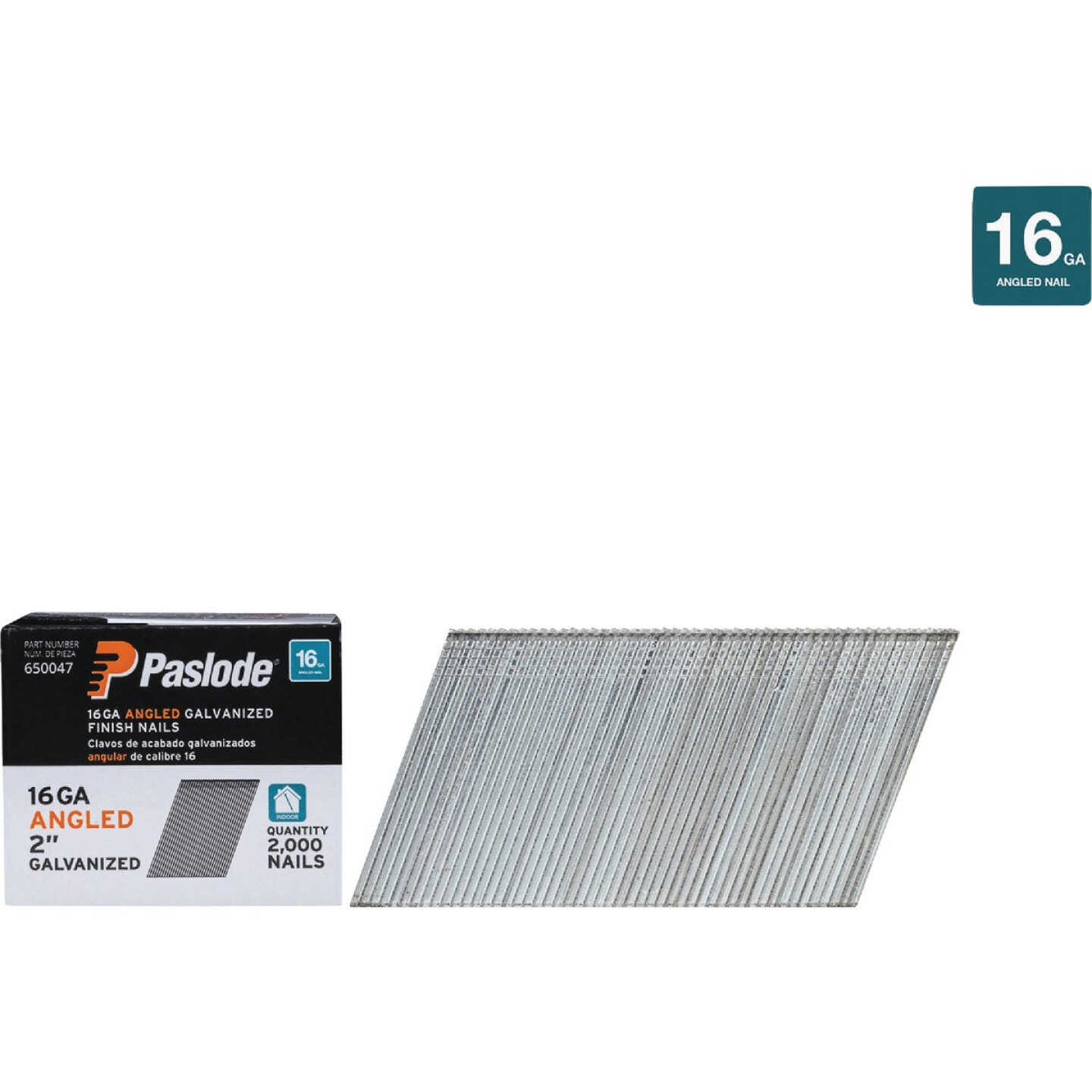 Paslode 2 In. 16-Gauge 20 Degree Galvanized Angled Finish Nails (2000 Ct.) Image 1