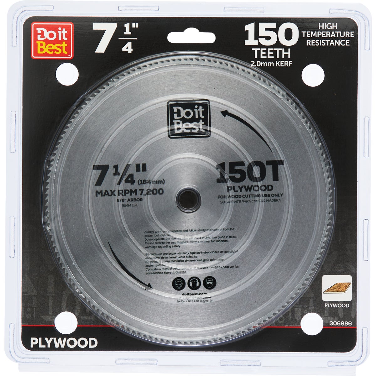 Do it Best 7-1/4 In. 150-Tooth Plywood Circular Saw Blade